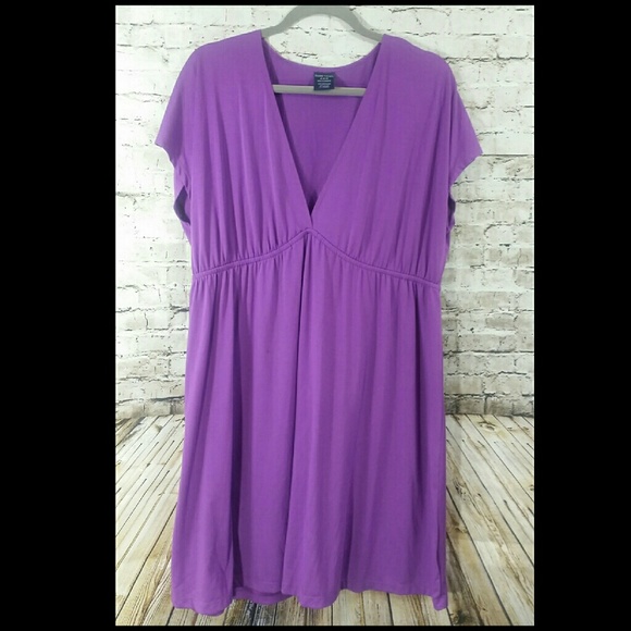 Faded Glory Dresses & Skirts - 1x dress 16/18 purple v neck dress